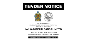 Read more about the article Calling bids for the Sale of Heavy Mineral Sands – Lanka Mineral Sands Limited